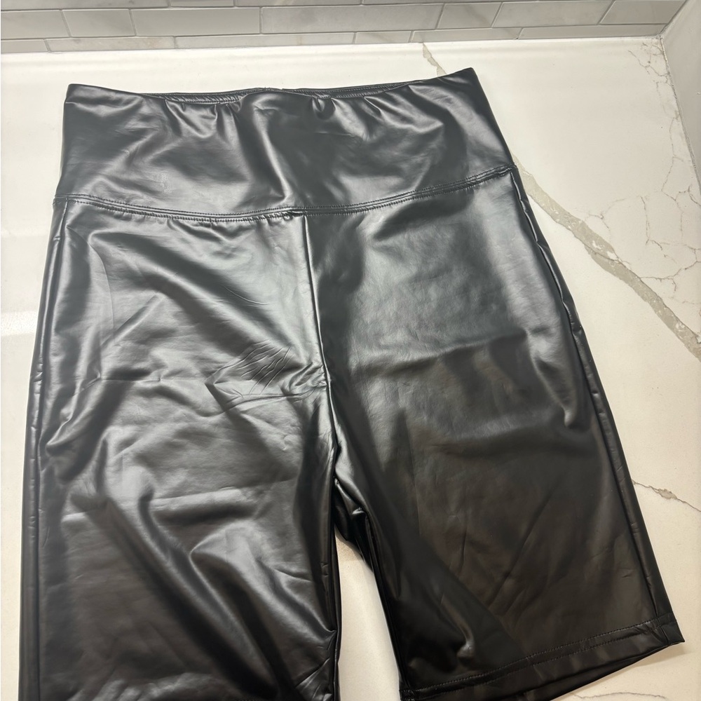 AKIRA Black Faux Leather Shorts NWOT Size M